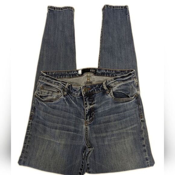 Kut from the Kloth Mia high rise skinny, 90% cotton denim jeans, sz 8 - Picture 2 of 11